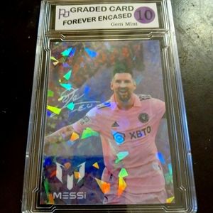 2024 Kaboom! Lionel Messi Cracked Ice Refractor Auto facsimile Gem Mint 10